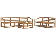Lauko sofos komplektas 6 pcs Natūrali Kietos akacijos mediena