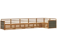Lauko sofos komplektas 6 pcs Natūrali Kietos akacijos mediena