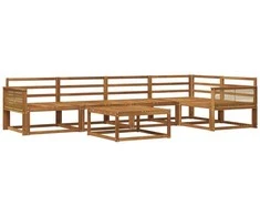 Lauko sofos komplektas 6 pcs Natūrali Kietos akacijos mediena