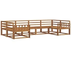 Lauko sofos komplektas 6 pcs Natūrali Kietos akacijos mediena
