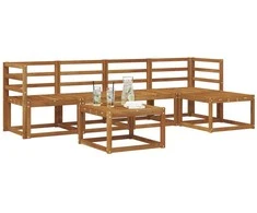 Lauko sofos komplektas 6 pcs Natūrali