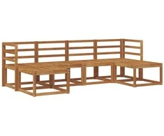 Lauko sofos komplektas 6 pcs Natūrali Kietos akacijos mediena