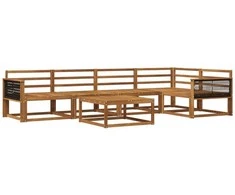 Lauko sofos komplektas 6 pcs Natūrali Kietos akacijos mediena