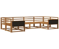 Lauko sofos komplektas 6 pcs Natūrali Kietos akacijos mediena