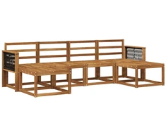 Lauko sofos komplektas 6 pcs Natūrali Kietos akacijos mediena
