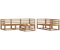 Lauko sofos komplektas 6 pcs Natūrali Kietos akacijos mediena