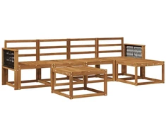 Lauko sofos komplektas 6 pcs Natūrali Kietos akacijos mediena