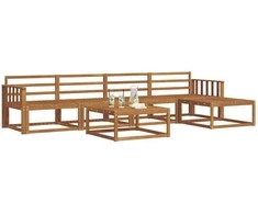 Lauko sofos komplektas 6 pcs Natūrali Kietos akacijos mediena