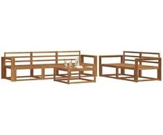 Lauko baldų komplektas Lauko sofos komplektas 6 pcs Natūrali Kietos akacijos mediena