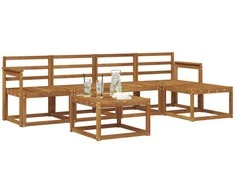 Lauko sofos komplektas 6 pcs Natūrali