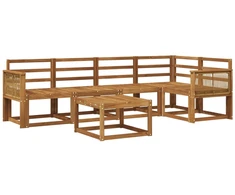 Lauko sofos komplektas 6 pcs Natūrali Kietos akacijos mediena