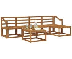 Lauko sofos komplektas 6 pcs Natūrali