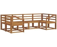 Lauko sofos komplektas 6 pcs Natūrali Kietos akacijos mediena
