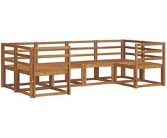 Lauko sofos komplektas 6 pcs Natūrali Kietos akacijos mediena