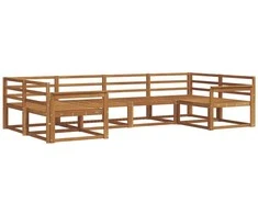 Lauko sofos komplektas 6 pcs Natūrali Kietos akacijos mediena
