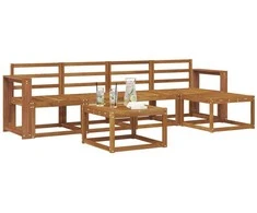 Lauko sofos komplektas 6 pcs Natūrali