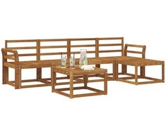 Lauko sofos komplektas 6 pcs Natūrali