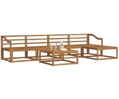 Lauko sofos komplektas 6 pcs Natūrali Kietos akacijos mediena