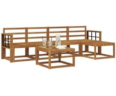 Lauko sofos komplektas 6 pcs Natūrali