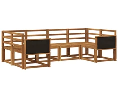 Lauko sofos komplektas 6 pcs Natūrali Kietos akacijos mediena
