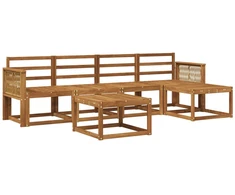 Lauko sofos komplektas 6 pcs Natūrali Kietos akacijos mediena