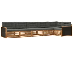 Lauko sofos komplektas 6 pcs Natūralus ir antracitas