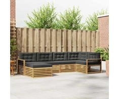 Lauko sofos komplektas 6 vnt. 6 vietos Balta ir antracito