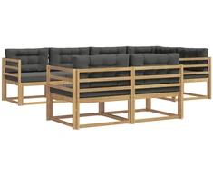 Lauko sofos komplektas 6 vnt. 7 vietos Balta ir antracito