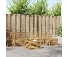 Lauko sofos komplektas 6 vnt. Balta Kietos akacijos mediena