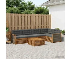 Lauko sofos komplektas 6 vnt. Natūralus ir antracitas