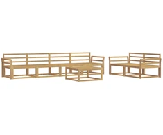 Lauko sofos komplektas 7 pcs Balta