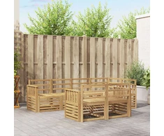 Lauko sofos komplektas 7 pcs Balta 247 x 128,5 x 73 cm