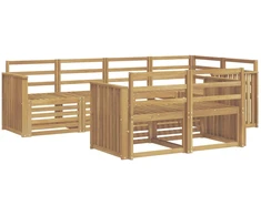Lauko sofos komplektas 7 pcs Balta 247 x 128,5 x 73 cm