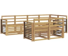 Lauko sofos komplektas 7 pcs Balta 247 x 128,5 x 73 cm