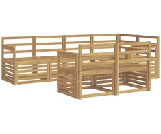 Lauko sofos komplektas 7 pcs Balta 247 x 128,5 x 73 cm