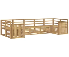 Lauko sofos komplektas 7 pcs Balta 304 x 128,5 x 73 cm