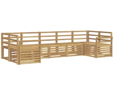 Lauko sofos komplektas 7 pcs Balta 304 x 130,5 x 73 cm