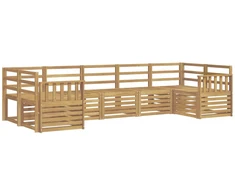 Lauko sofos komplektas 7 pcs Balta 304 x 128,5 x 73 cm