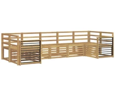 Lauko sofos komplektas 7 pcs Balta 304 x 128,5 x 73 cm