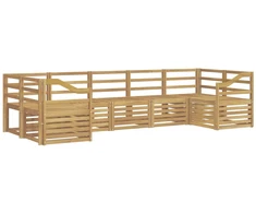 Lauko sofos komplektas 7 pcs Balta 304 x 126,5 x 73 cm