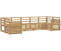 Lauko sofos komplektas 7 pcs Balta 304 x 132,5 x 73 cm