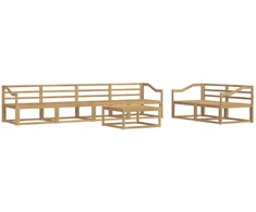 Lauko sofos komplektas 7 pcs Balta