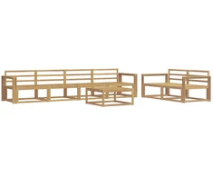 Lauko sofos komplektas 7 pcs Balta