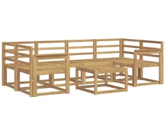 Lauko sofos komplektas 7 pcs Balta 59 x 59 x 37 cm