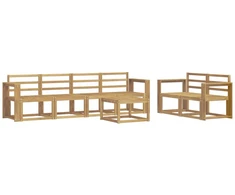 Lauko sofos komplektas 7 pcs Balta 59 x 59 x 37 cm