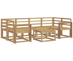 Lauko sofos komplektas 7 pcs Balta 59 x 59 x 37 cm
