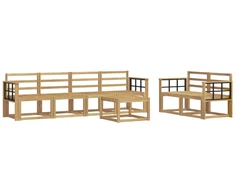Lauko sofos komplektas 7 pcs Balta 59 x 59 x 37 cm