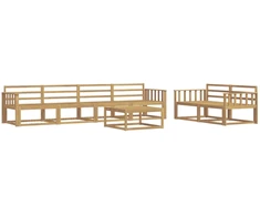 Lauko sofos komplektas 7 pcs Balta
