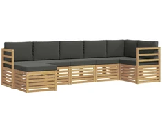 Lauko sofos komplektas 7 pcs Balta ir antracito
