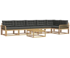 Lauko sofos komplektas 7 pcs Balta ir antracito 79 x 79 x 37 cm